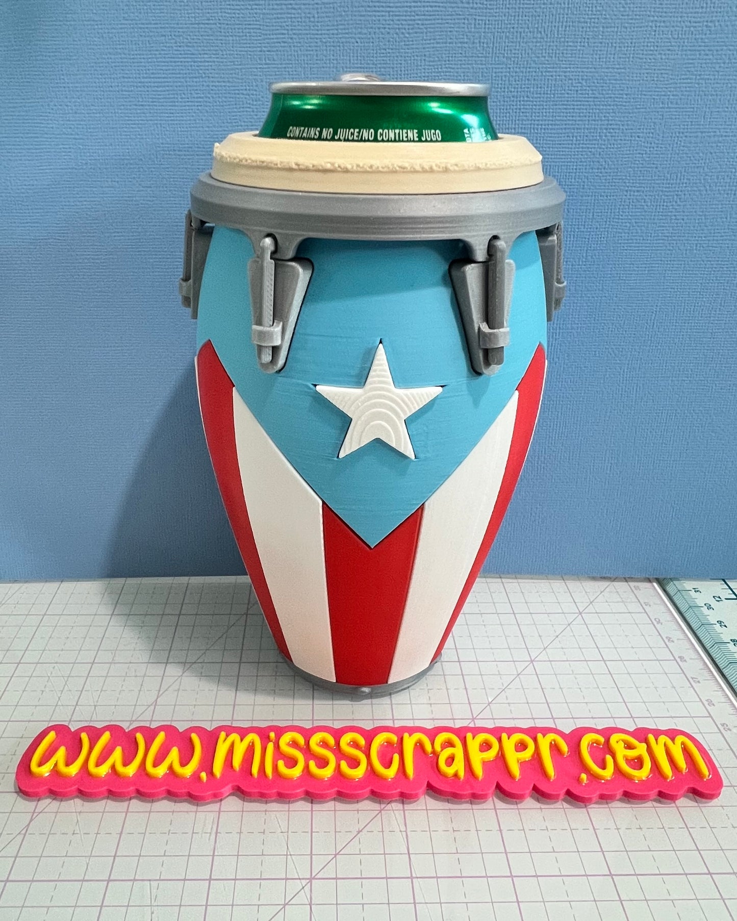 Puerto Rico Conga Can Holder - 3D printed (made to order)