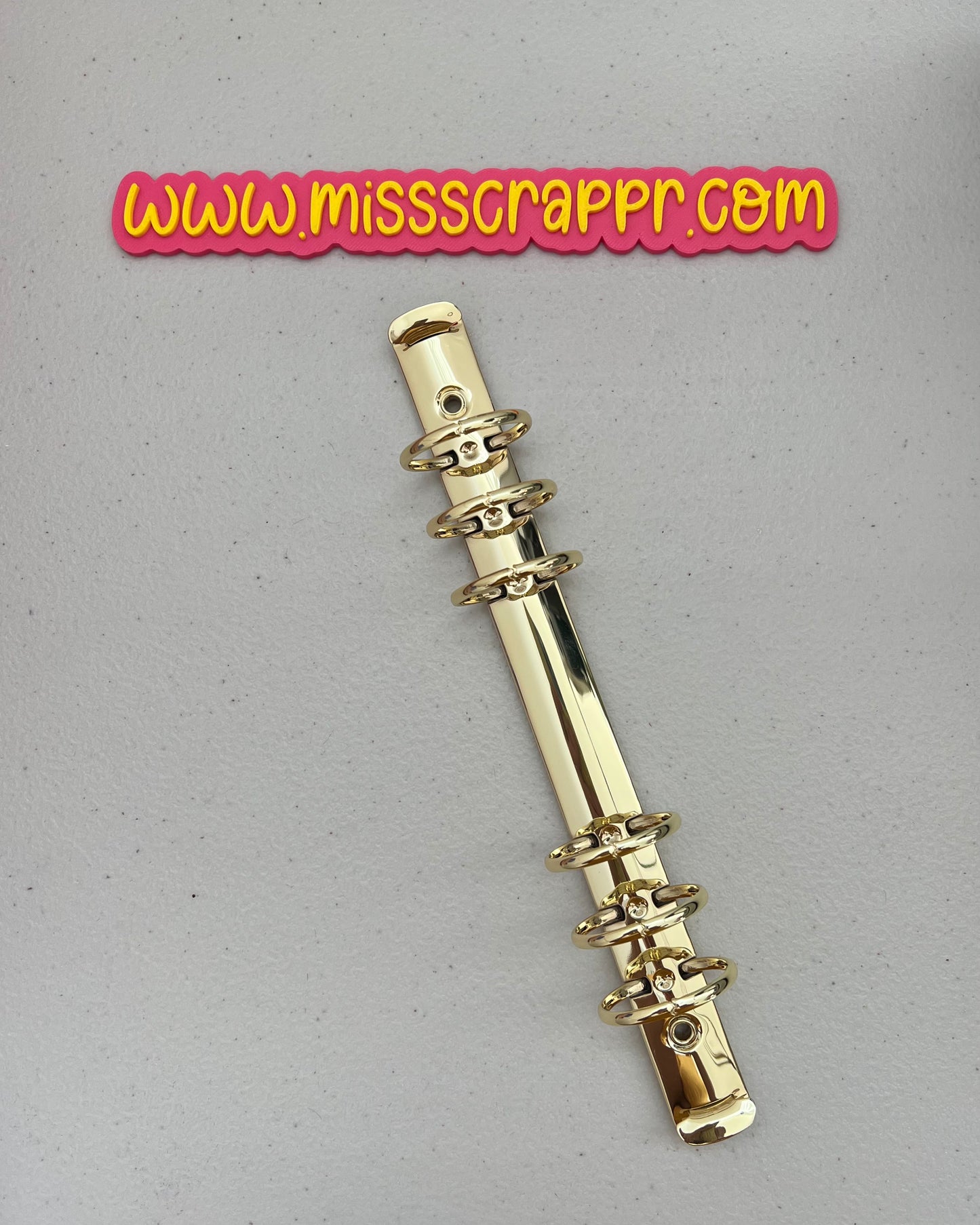 A5 6-ring binder mechanism (mecanismo de carpeta de 6 aros tamaño A5) - gold color