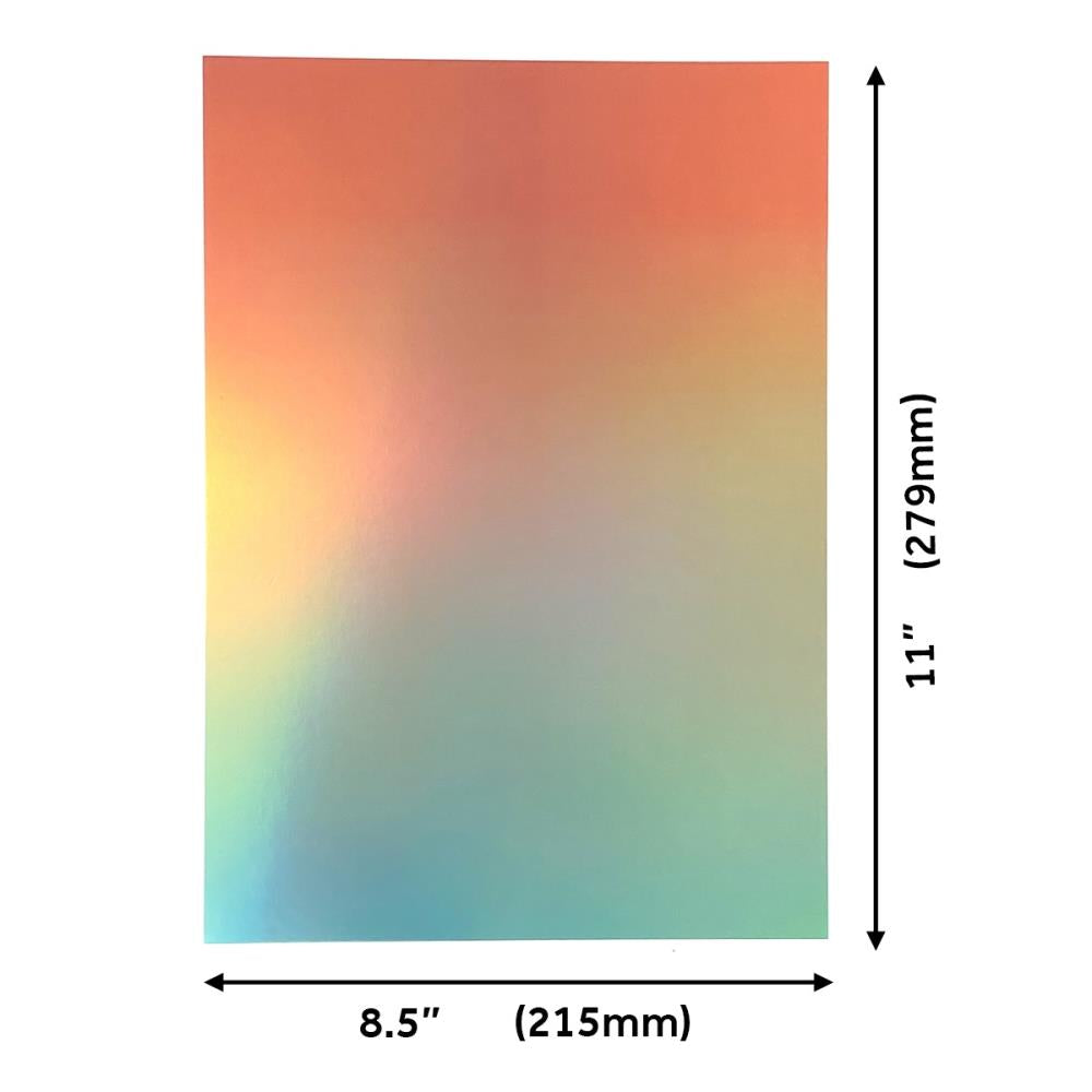 Craft Perfect Ombre Iridescent Mirror Cardstock 8.5"X11" - Blushing Mermaid (5 sheets)