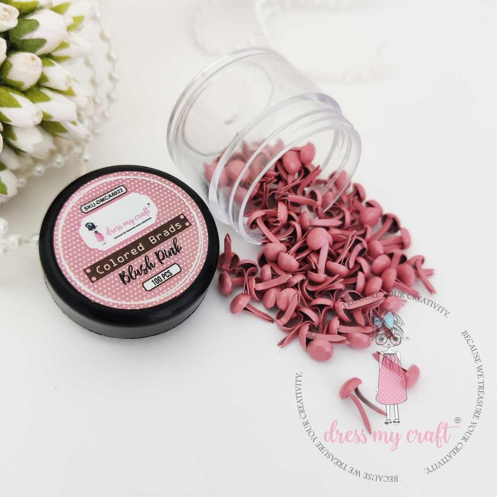 Dress My Craft Mini Brads 100/Pkg - Blush Pink