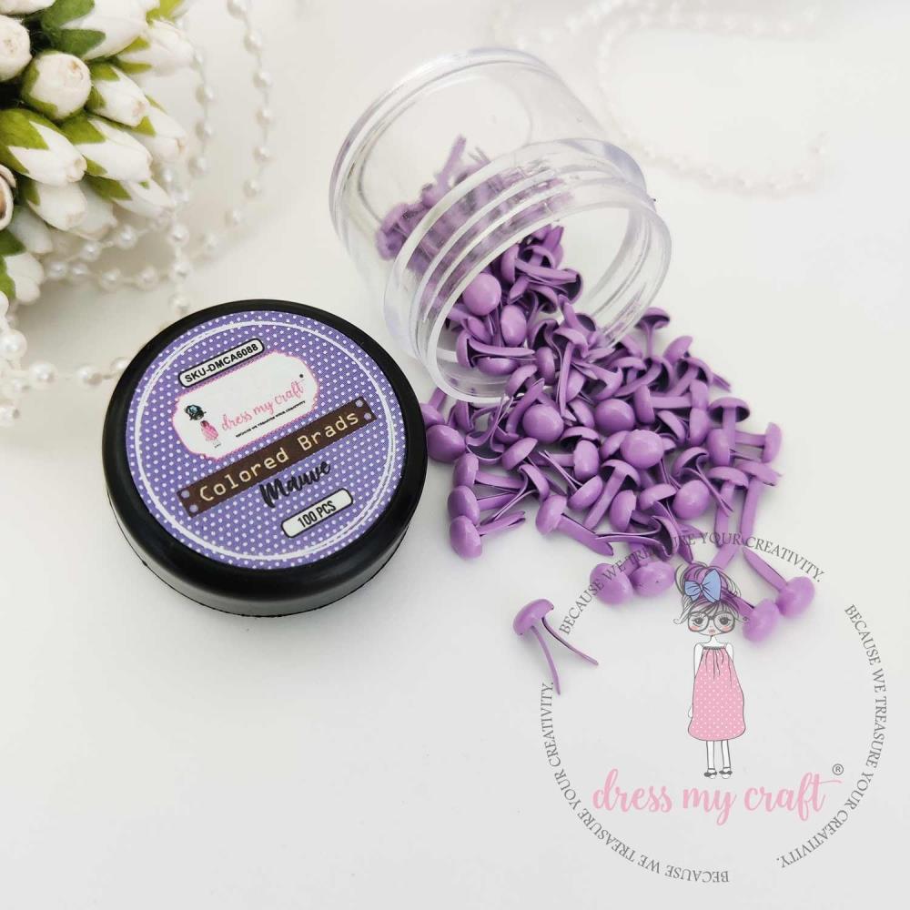 Dress My Craft Mini Brads 100/Pkg - Mauve