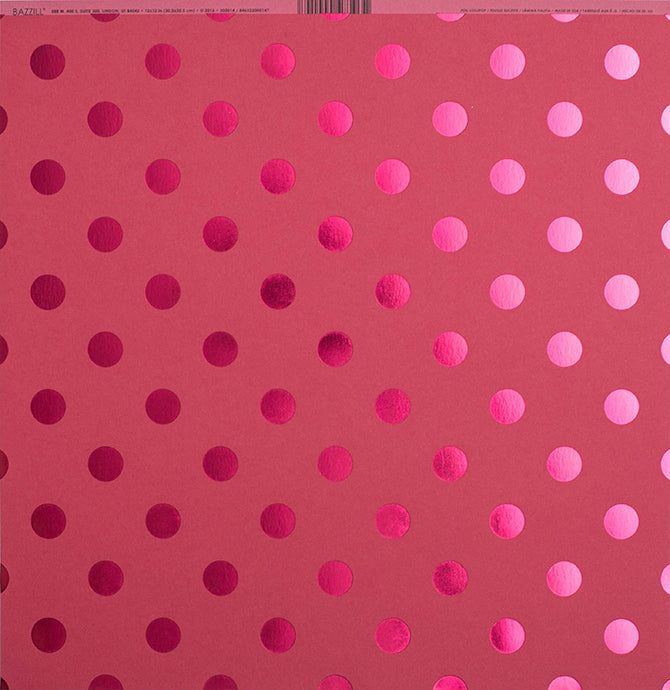 Bazzill 12x12 Trends Cardstock - Foil Dot Lollipop