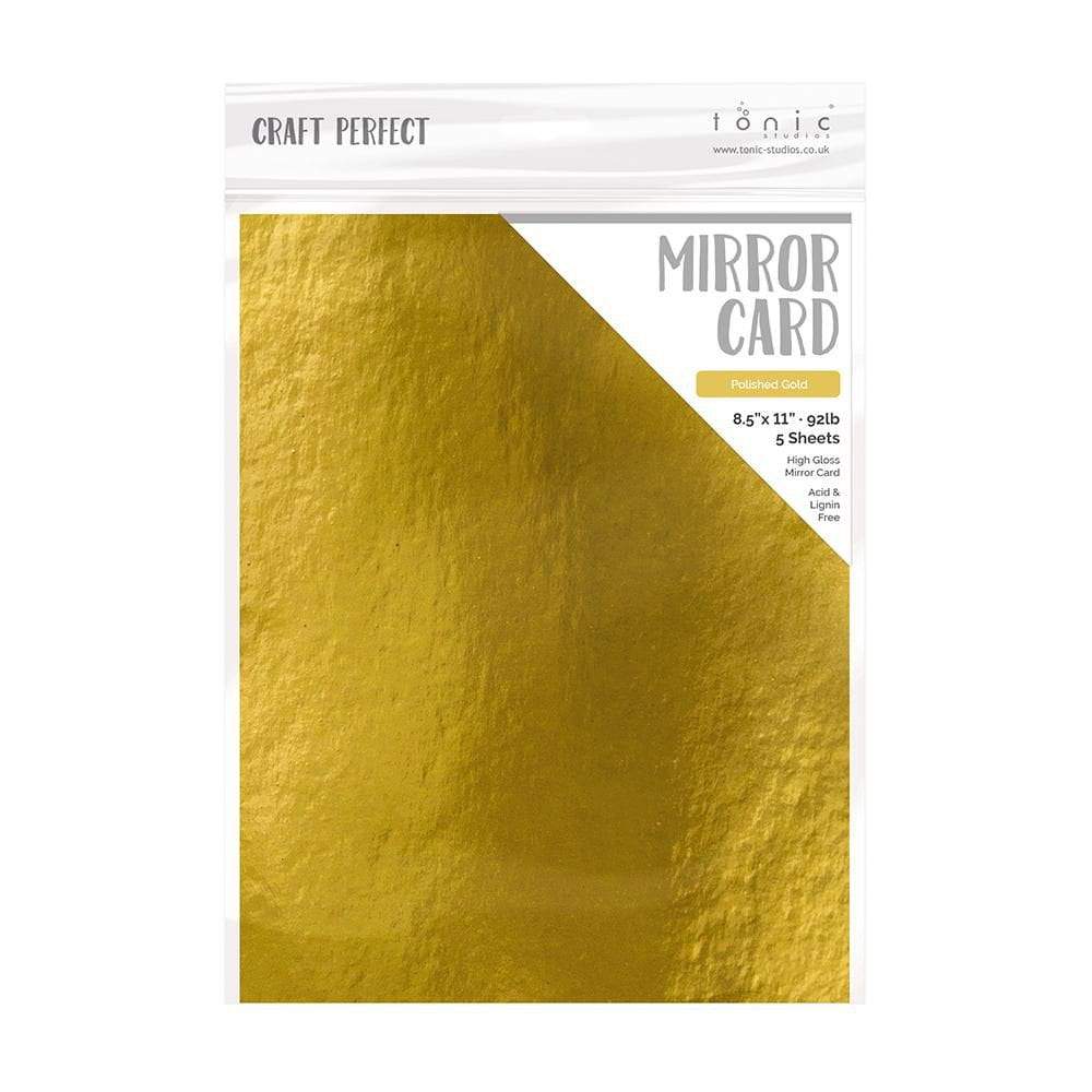 Craft Perfect Mirror Card High Gloss - Polished Gold (5/pack)