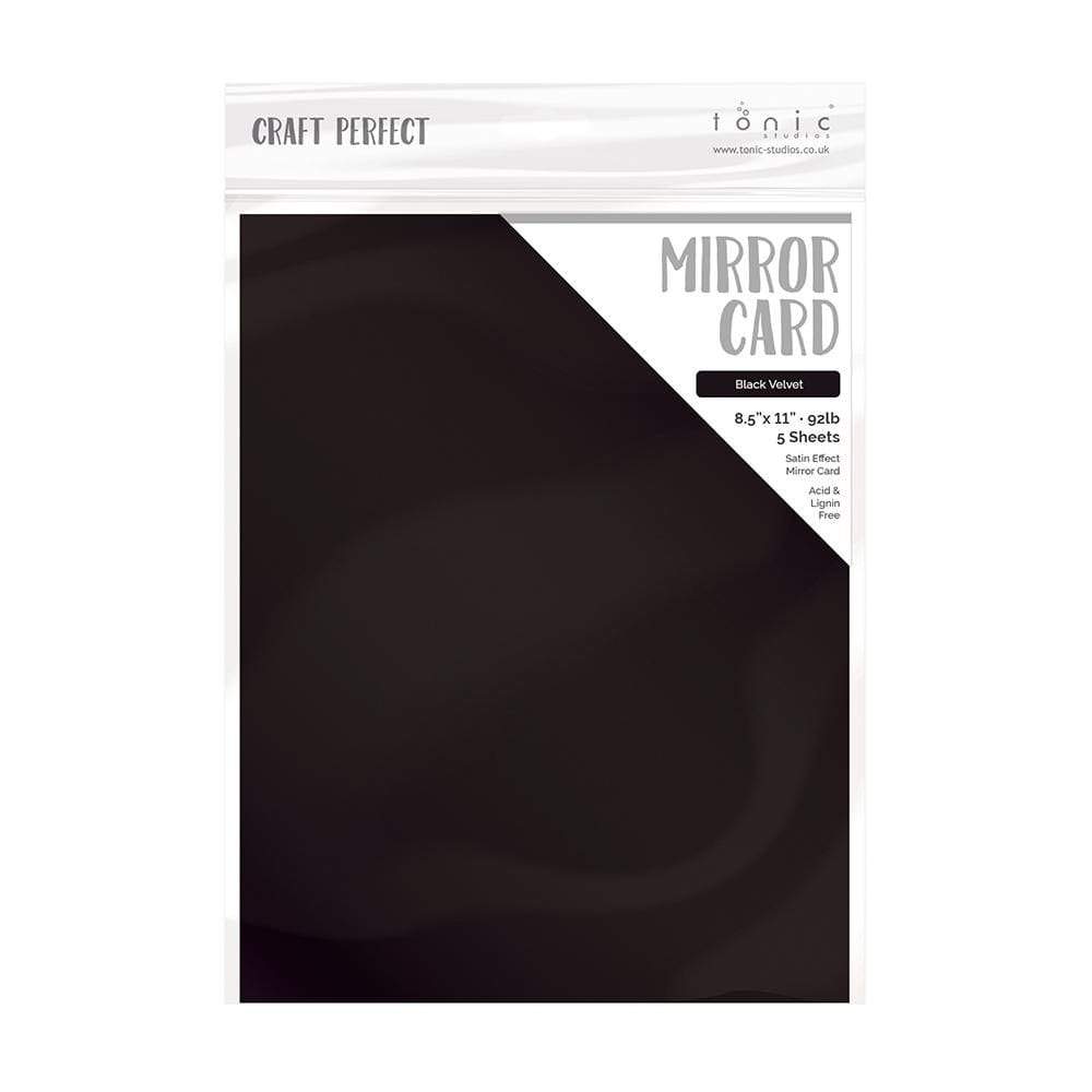 Craft Perfect Mirror Card Satin Effect - Black Velvet (5/pack)