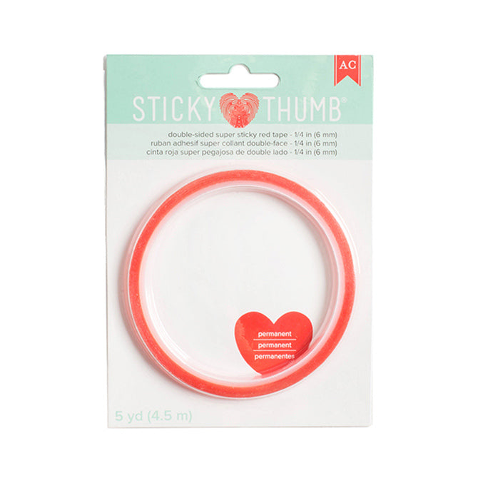 AC Sticky Thumb Double-sided Super Sticky Red Tape - 1/4"