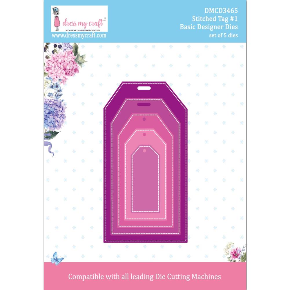 Dress My Craft Basic Designer Dies - Stitched Tag #1