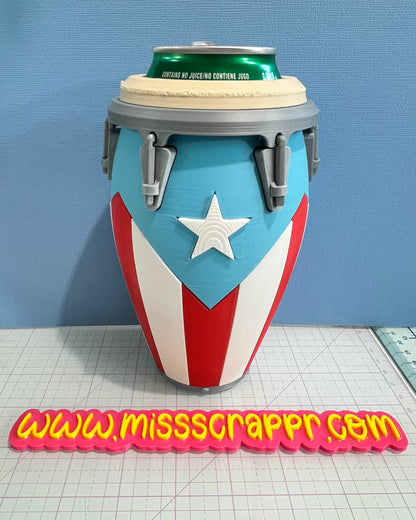 Puerto Rico Conga Can Holder - 3D printed (made to order)