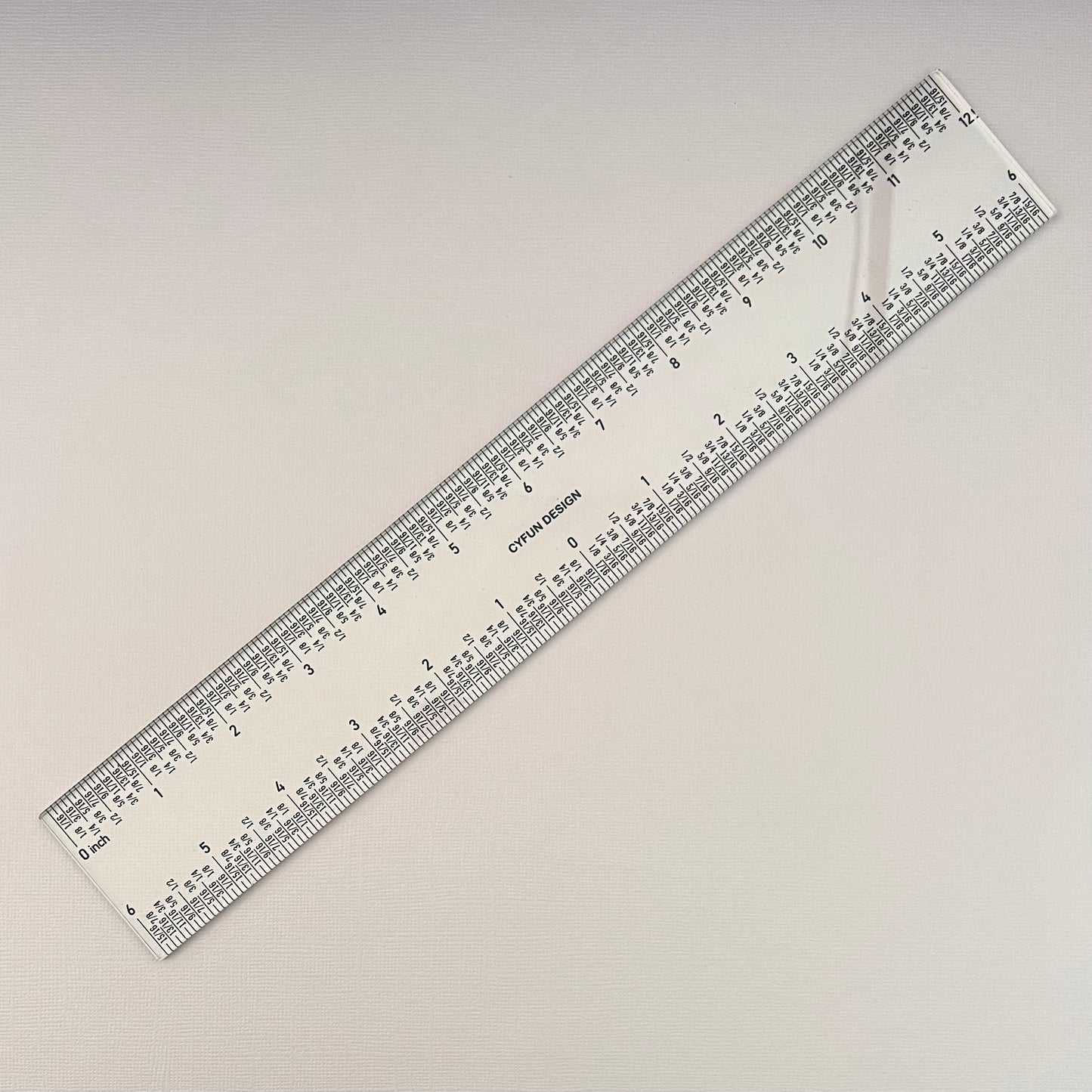12” acrylic ruler with zero center