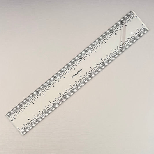 12” acrylic ruler with zero center