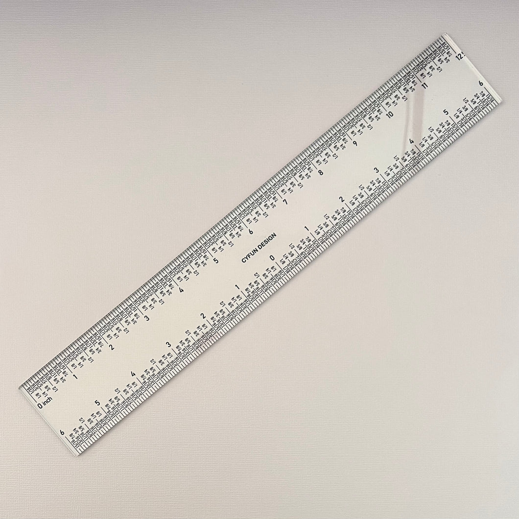 12” acrylic ruler with zero center