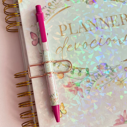 Cross-shaped pen holder paper clip - Rose gold