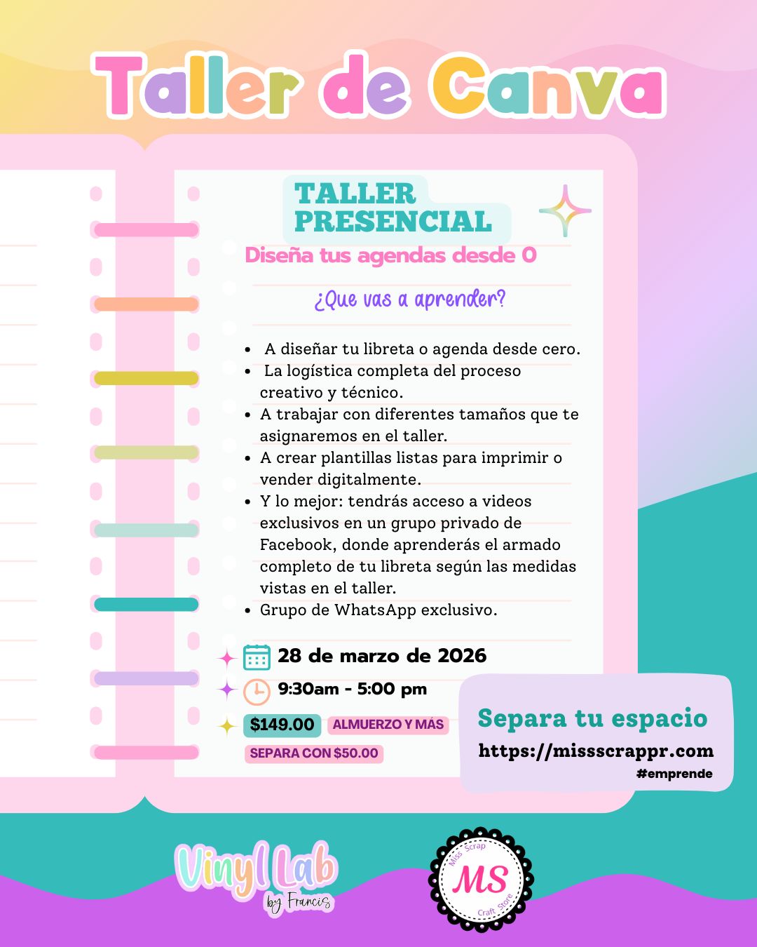 Taller grabado - Diseña tu agenda desde cero en Canva