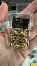 Load image into Gallery viewer, Creative Impressions Mini Metal Paper Fasteners 3mm 100/Pkg - Round/Gold
