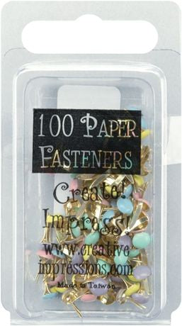 Creative Impressions Mini Metal Paper Fasteners 3mm 100/Pkg - Round/Pastel