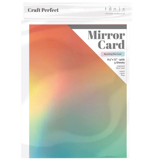 Craft Perfect Ombre Iridescent Mirror Cardstock 8.5"X11" - Blushing Mermaid (5 sheets)