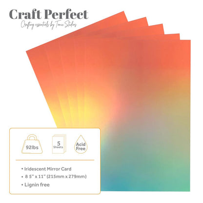 Craft Perfect Ombre Iridescent Mirror Cardstock 8.5"X11" - Blushing Mermaid (5 sheets)