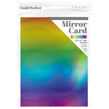 Craft Perfect Ombre Iridescent Mirror Cardstock 8.5"X11" - Rainbow Hues (5 sheets)