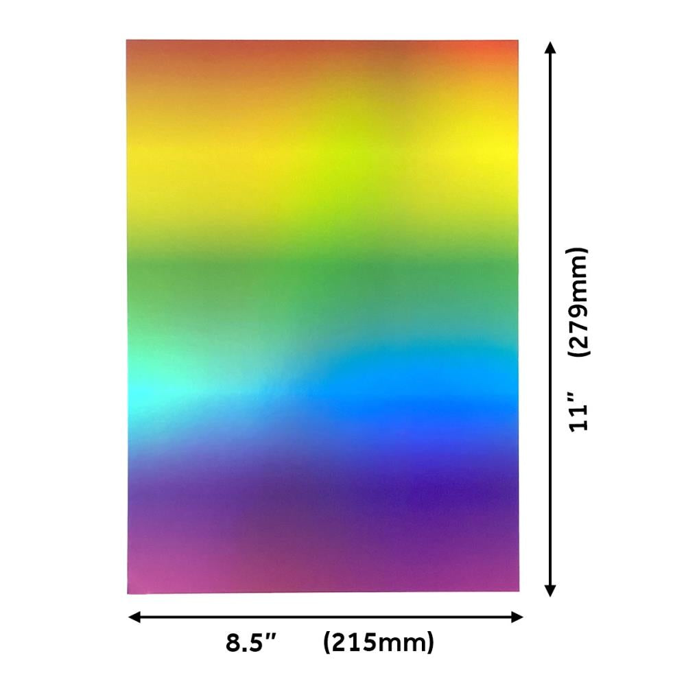 Craft Perfect Ombre Iridescent Mirror Cardstock 8.5"X11" - Rainbow Hues (5 sheets)