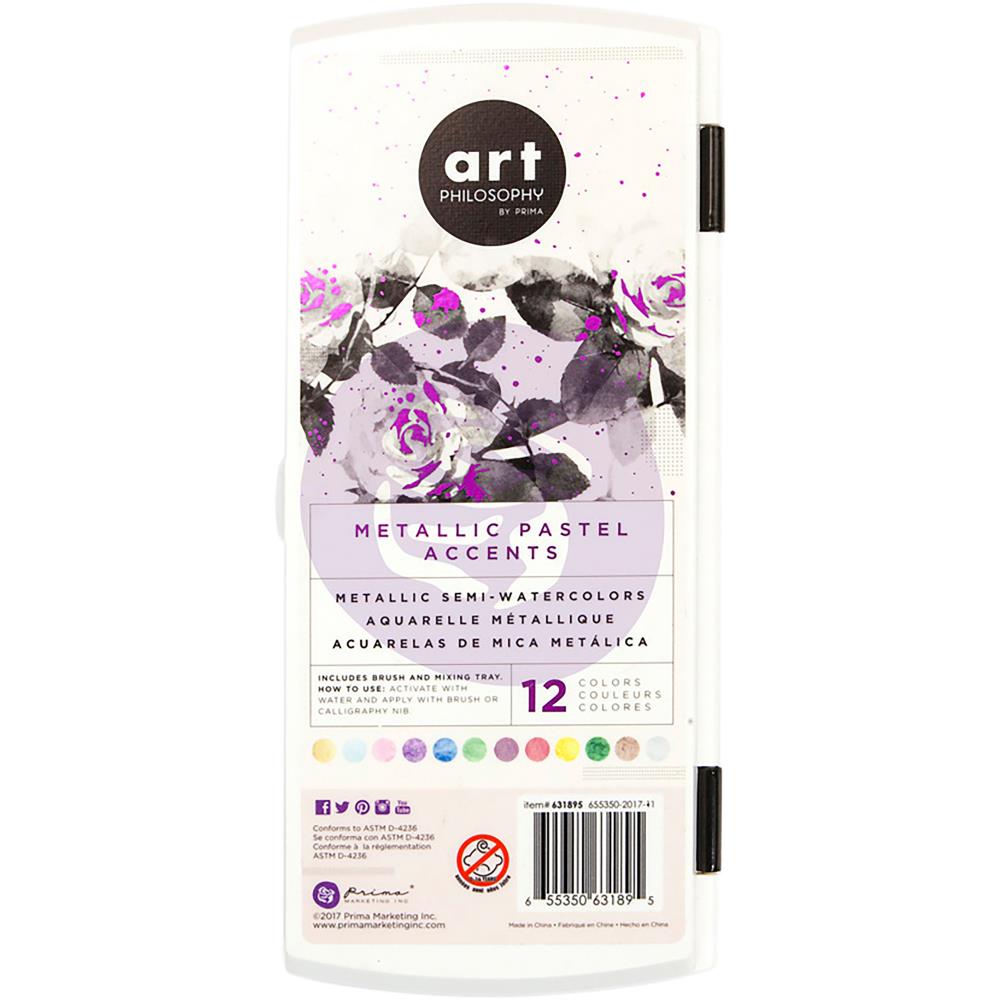 Prima Art Philosophy Metallic Accents Semi-Watercolor Paint - Metallic Pastel Accents