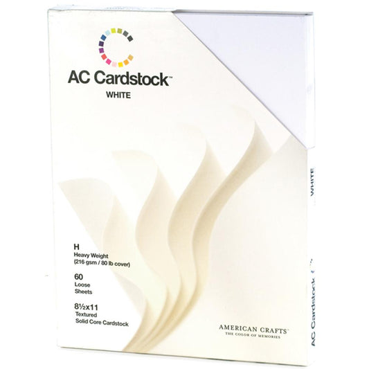AC Textured Cardstock Pack 8.5"X11" - 60/Pkg - White (Blanco)