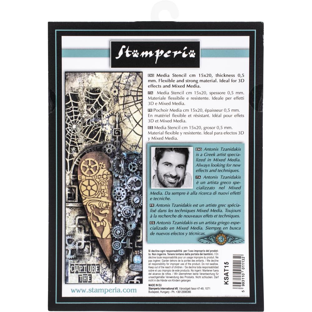 Stamperia Stencil 5.90"X7.87" - Wallpaper & Compass, Sir Vagabond