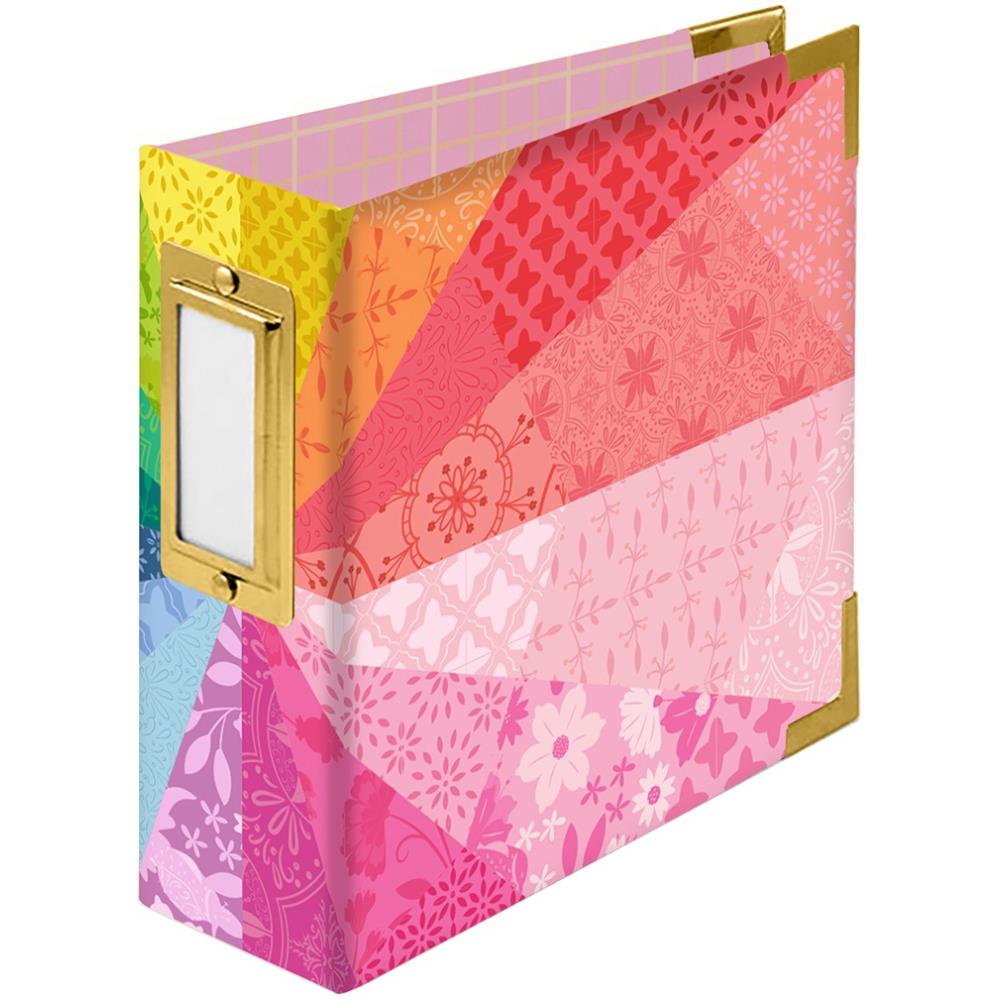 We R Paper Wrapped D-Ring Album 4"X4" - Color Wheel by Paige Evans