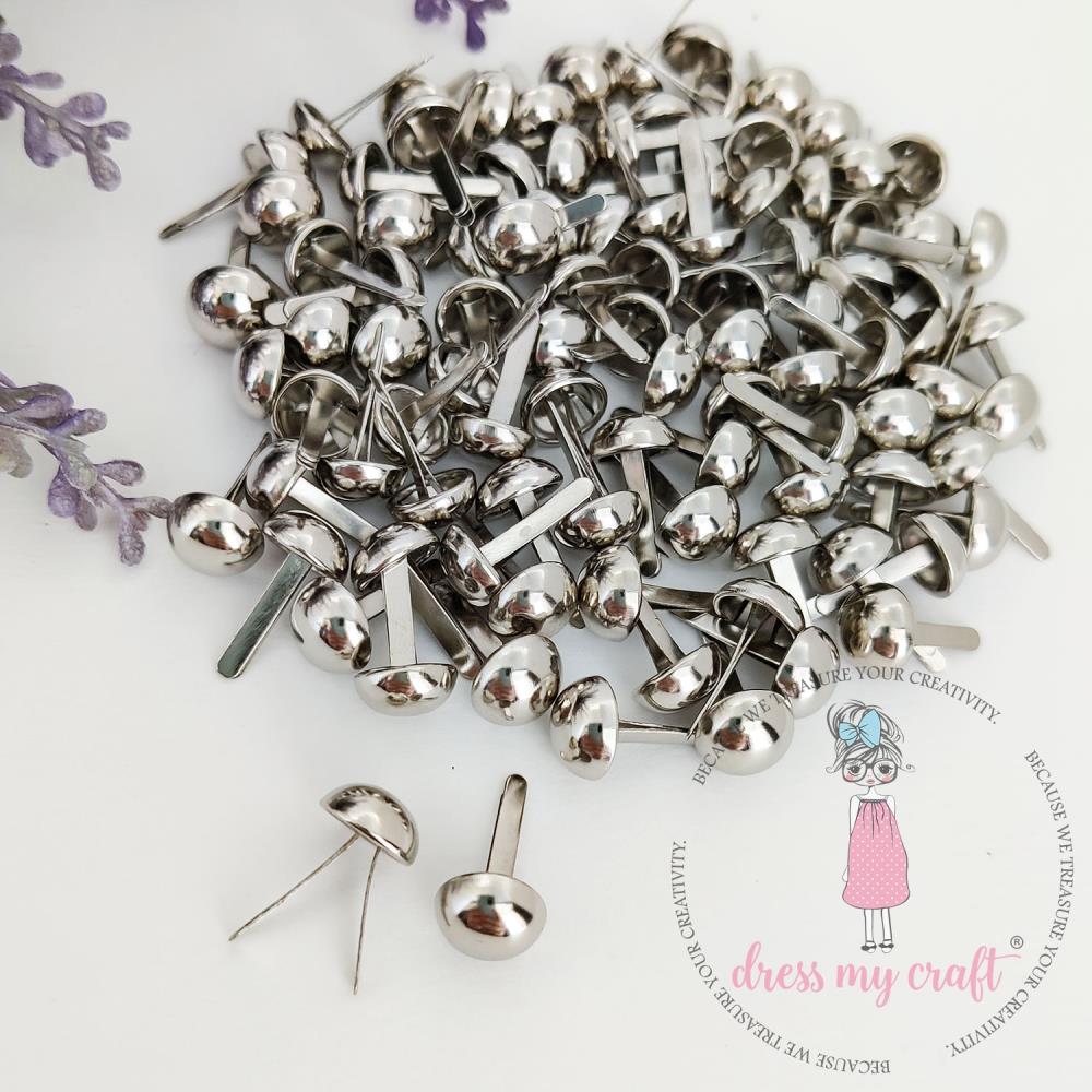 Dress My Craft Brads 9mm 30/Pkg - Chrome