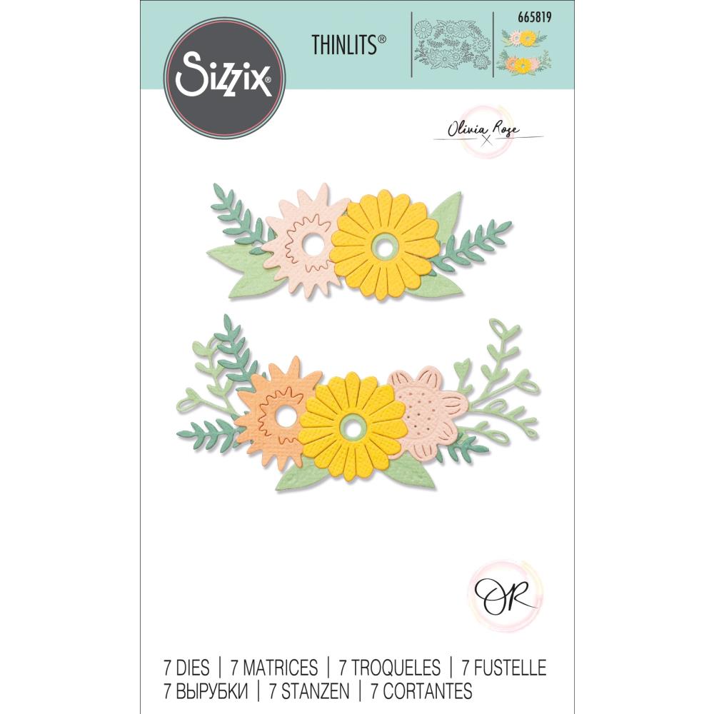 Sizzix Thinlits Dies By Olivia Rose 7/Pkg - Floral Contours