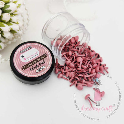 Dress My Craft Mini Brads 100/Pkg - Blush Pink