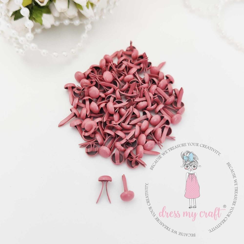 Dress My Craft Mini Brads 100/Pkg - Blush Pink
