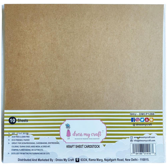 Dress My Craft - Kraft Cardstock 12"X12" - 10/Pkg