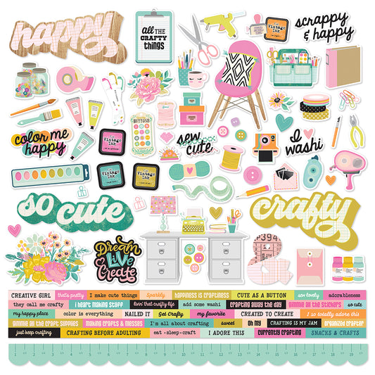 Let's Get Crafty - Cardstock Sticker Sheet