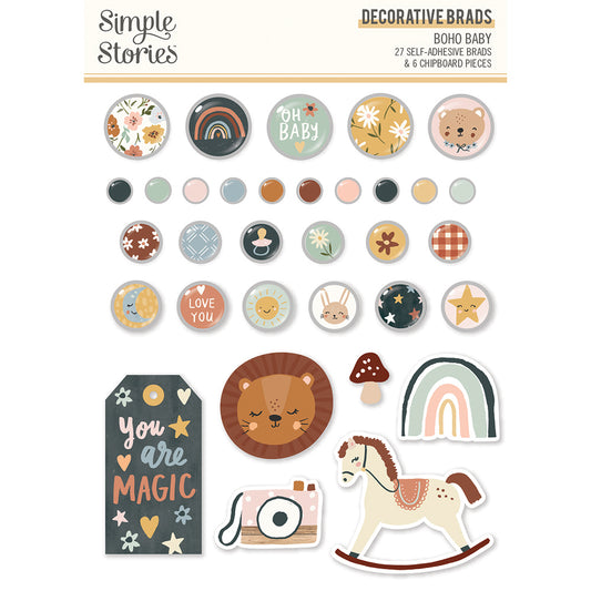 Boho Baby Decorative Brads (Simple Stories)