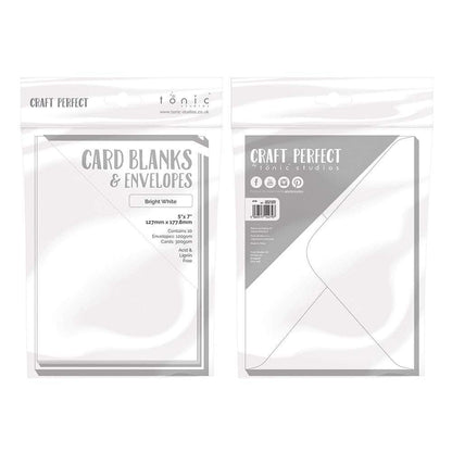 Craft Perfect Card Blanks & Envelopes (10/pack) - Bright White 5"x7"