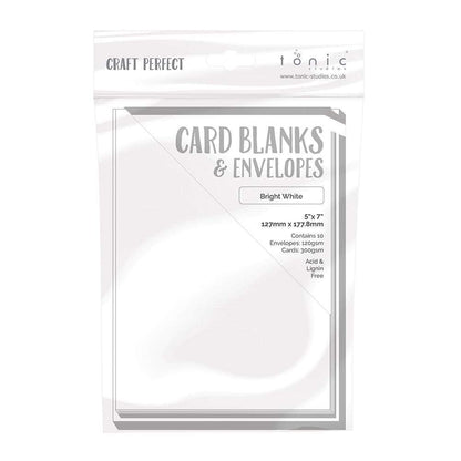 Craft Perfect Card Blanks & Envelopes (10/pack) - Bright White 5"x7"