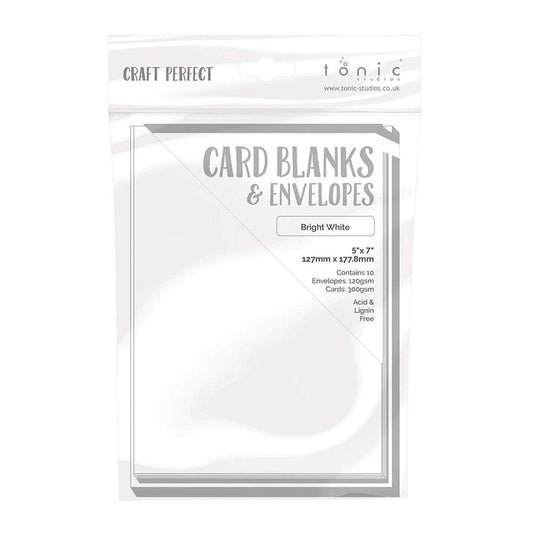 Craft Perfect Card Blanks & Envelopes (10/pack) - Bright White 5"x7"