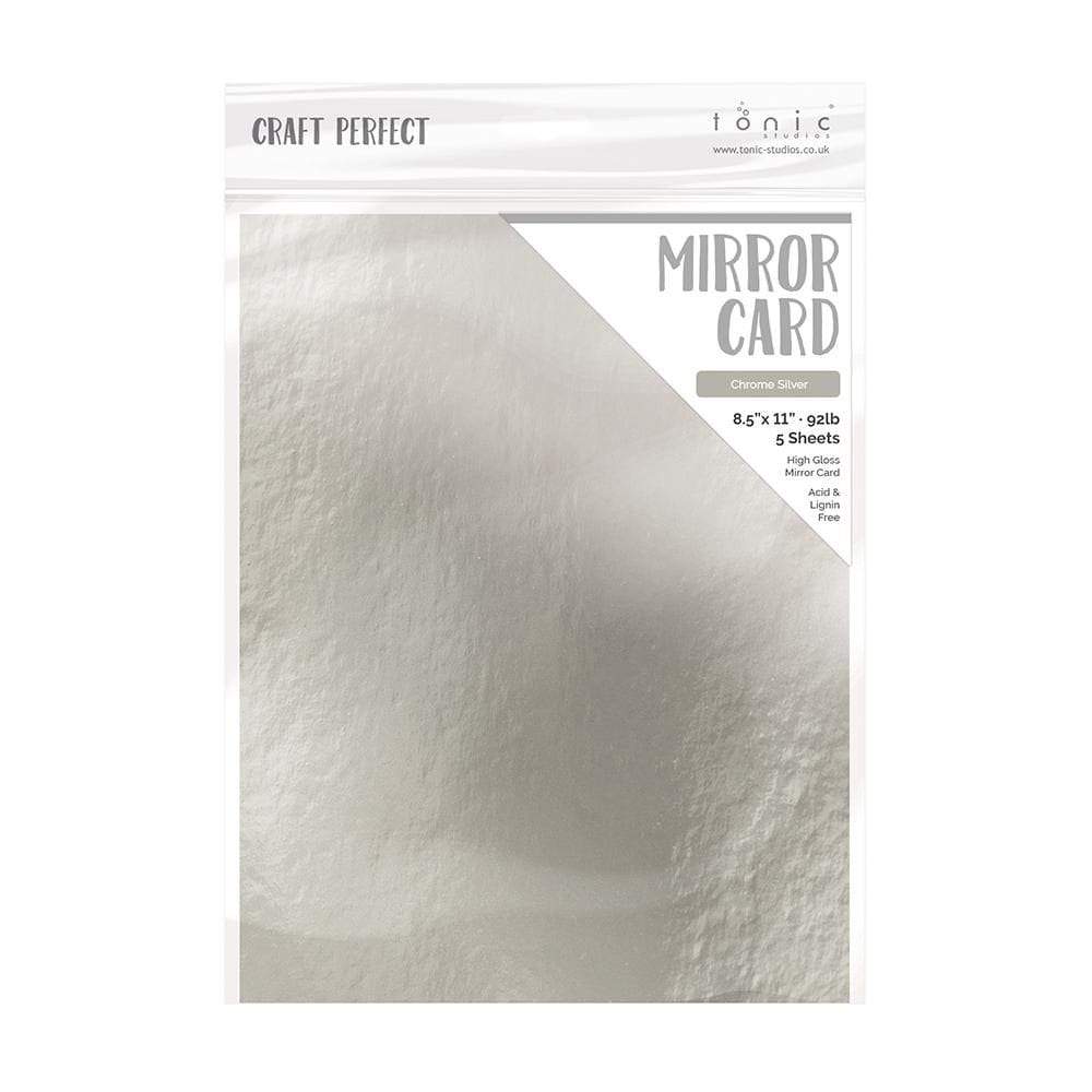 Craft Perfect Mirror Card High Gloss - Chrome Silver (5/pack)