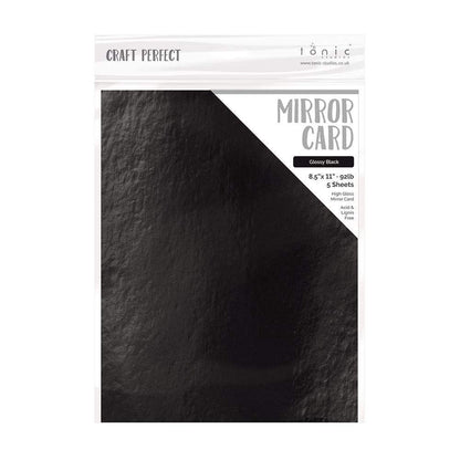 Craft Perfect Mirror Card High Gloss - Glossy Black (5/pack)