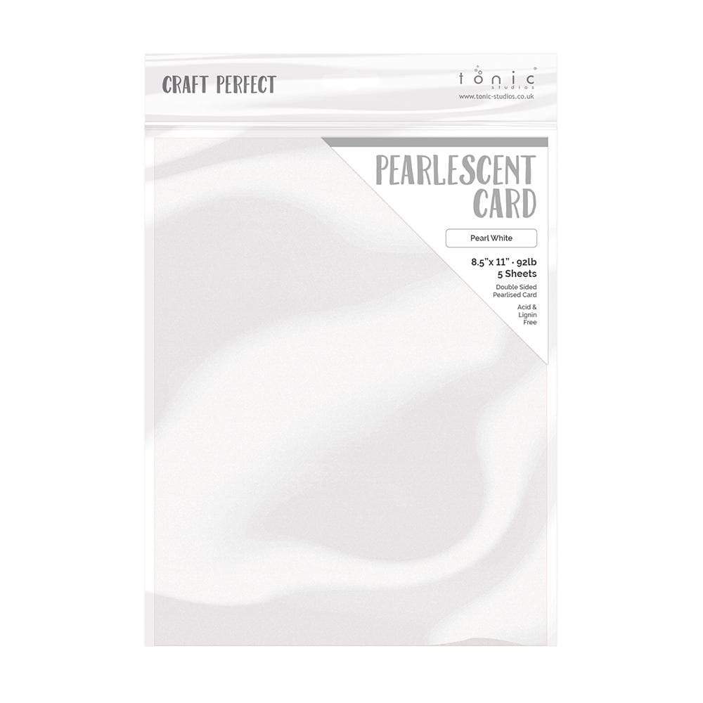 Craft Perfect Pearlescent Card - Pearl White (5/pack)