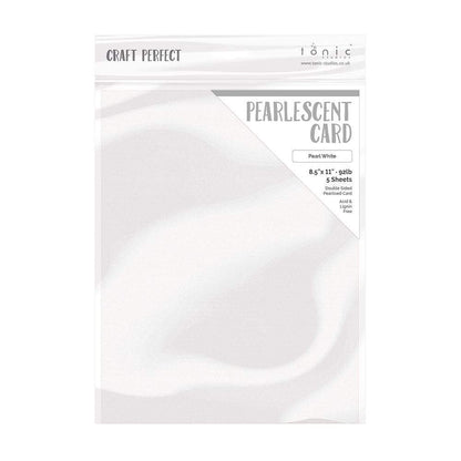 Craft Perfect Pearlescent Card - Pearl White (5/pack)