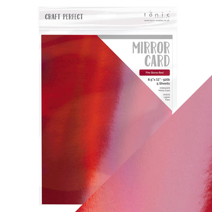Craft Perfect Iridescent Mirror Card - Fire Stone Red (5/pack)