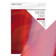 Load image into Gallery viewer, Craft Perfect Iridescent Mirror Card - Fire Stone Red (5/pack)
