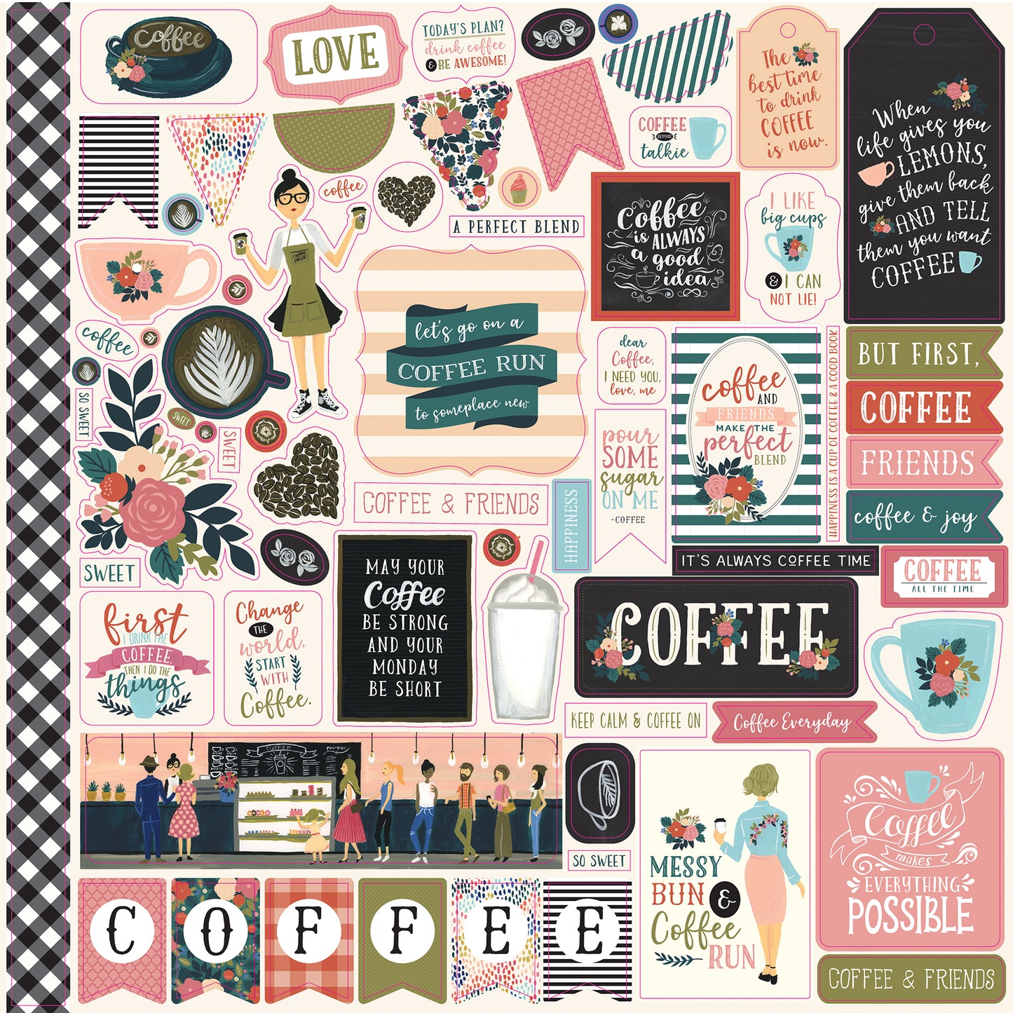 Coffee 12x12 Element Sticker Sheet