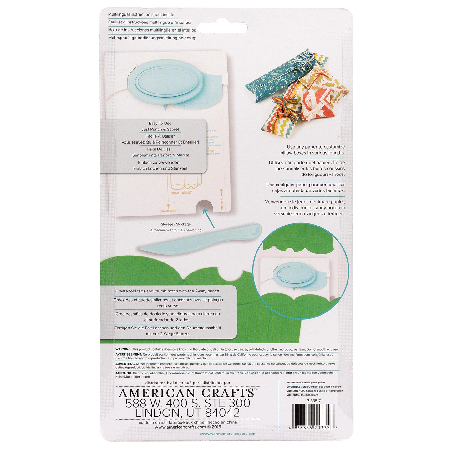 WR Pillow Box Punch Board