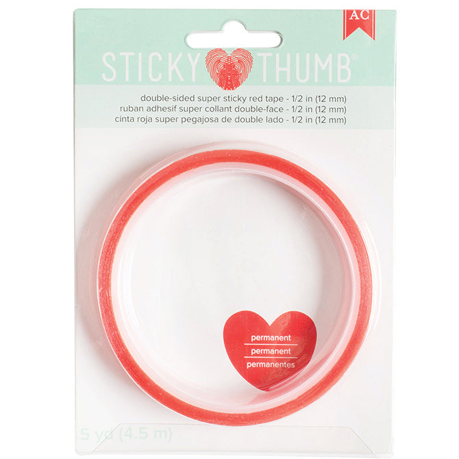 AC Sticky Thumb Double-sided Super Sticky Red Tape - 1/2