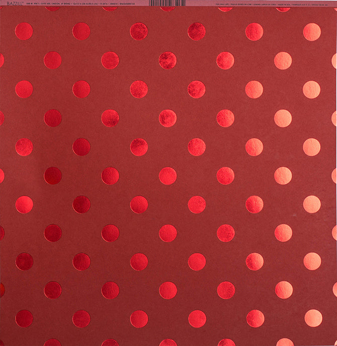 Bazzill 12x12 Trends Cardstock - Foil Dot Wax Lips