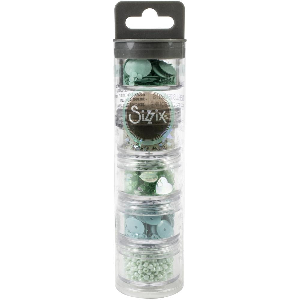 Sizzix Making Essential Sequins & Beads 5/pkg - Mint Julep