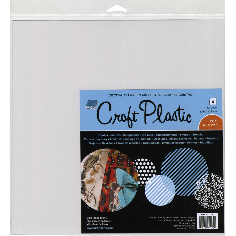 Grafix Craft Plastic Sheets 12"X12" 4/Pkg