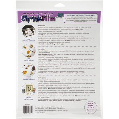 Grafix Ink Jet Shrink Film 8.5” x 11” 6/pkg