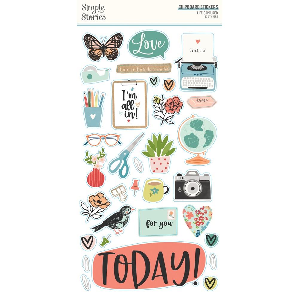 Life Captured 6x12 chipboard stickers (33 stickers)